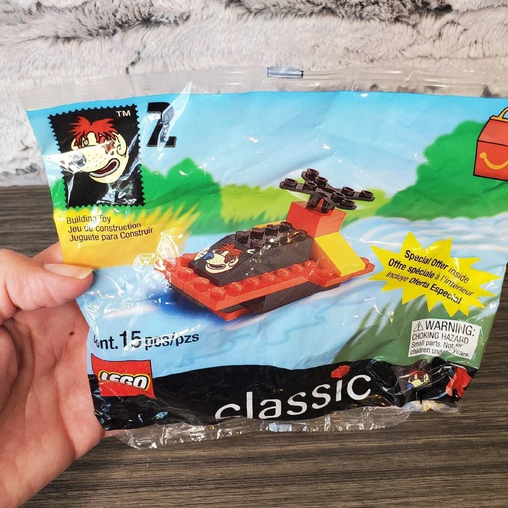 SEALED (3)  Vintage LEGO CLASSIC McDonald's Lego Race Car, Speed Boat Hovercraft